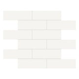 2 X 6 In Brick Soho Canvas White Glossy Glazed Porcelain Mosaic