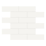 2 X 6 In Brick Soho Canvas White Matte Glazed Porcelain Mosaic