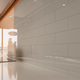 2 X 6 In Brick Soho Gallery Grey Glossy Glazed Porcelain Mosaic