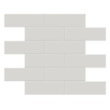 2 X 6 In Brick Soho Halo Grey Glossy Glazed Porcelain Mosaic