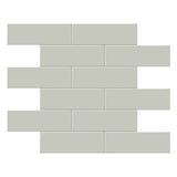 2 X 6 In Brick Soho Soft Sage Glossy Glazed Porcelain Mosaic