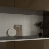 2 x 6 in Element Ice Brick Glossy Glass Mosaic