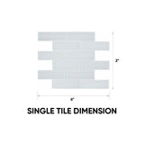 2 x 6 in Element Ice Brick Glossy Glass Mosaic