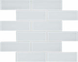 2 x 6 in Element Ice Brick Glossy Glass Mosaic