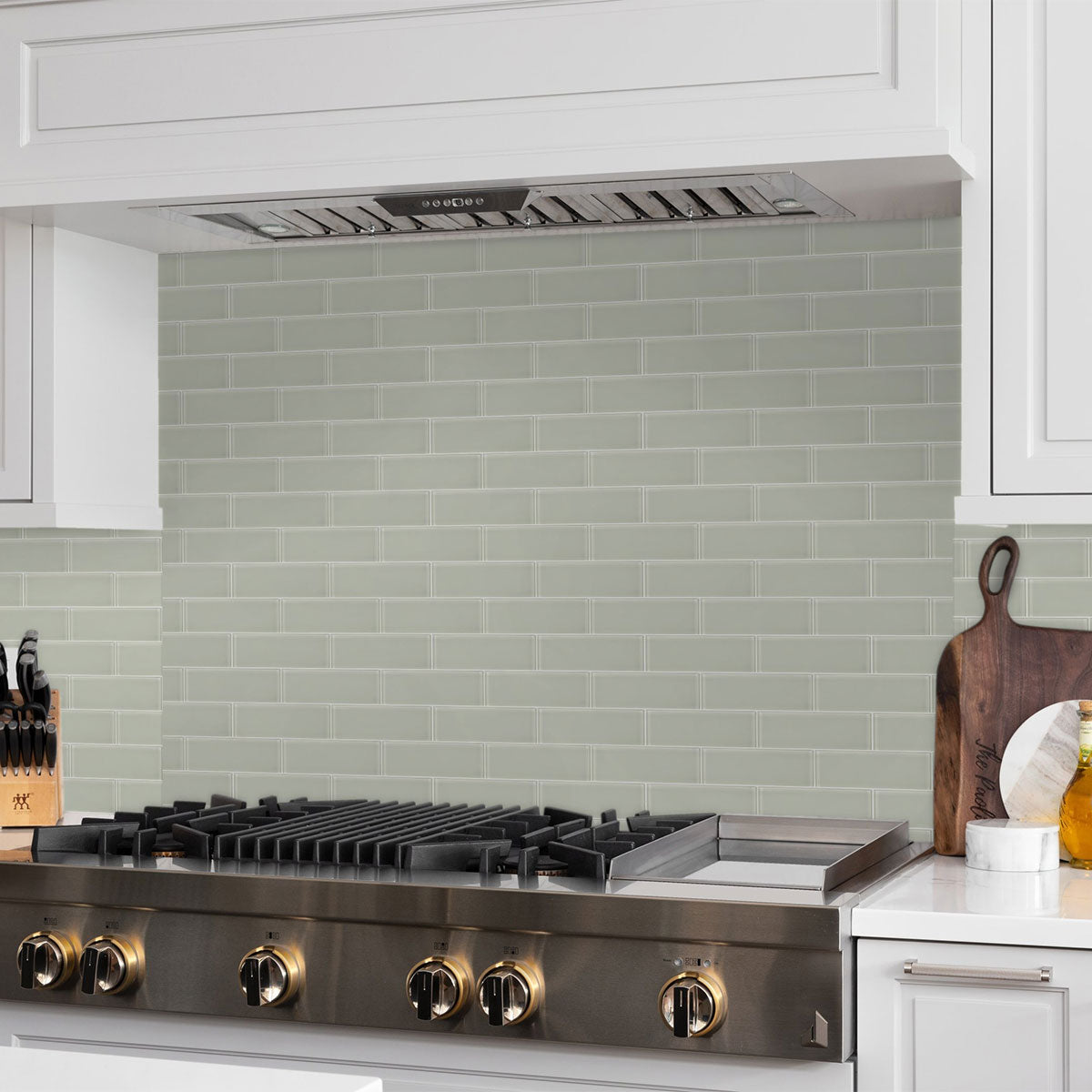 2 x 6 in Element Sand Brick Glossy Glass Mosaic