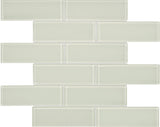 2 x 6 in Element Sand Brick Glossy Glass Mosaic