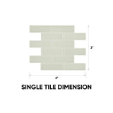 2 x 6 in Element Sand Brick Glossy Glass Mosaic