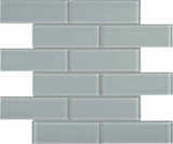 2 x 6 in Element Shadow Brick Glossy Glass Mosaic