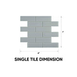 2 x 6 in Element Shadow Brick Glossy Glass Mosaic