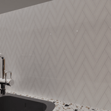 2 X 6 In Herringbone Soho Canvas White Glossy Glazed Porcelain Mosaic