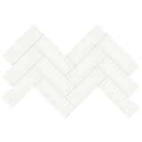 2 X 6 In Herringbone Soho Canvas White Matte Glazed Porcelain Mosaic