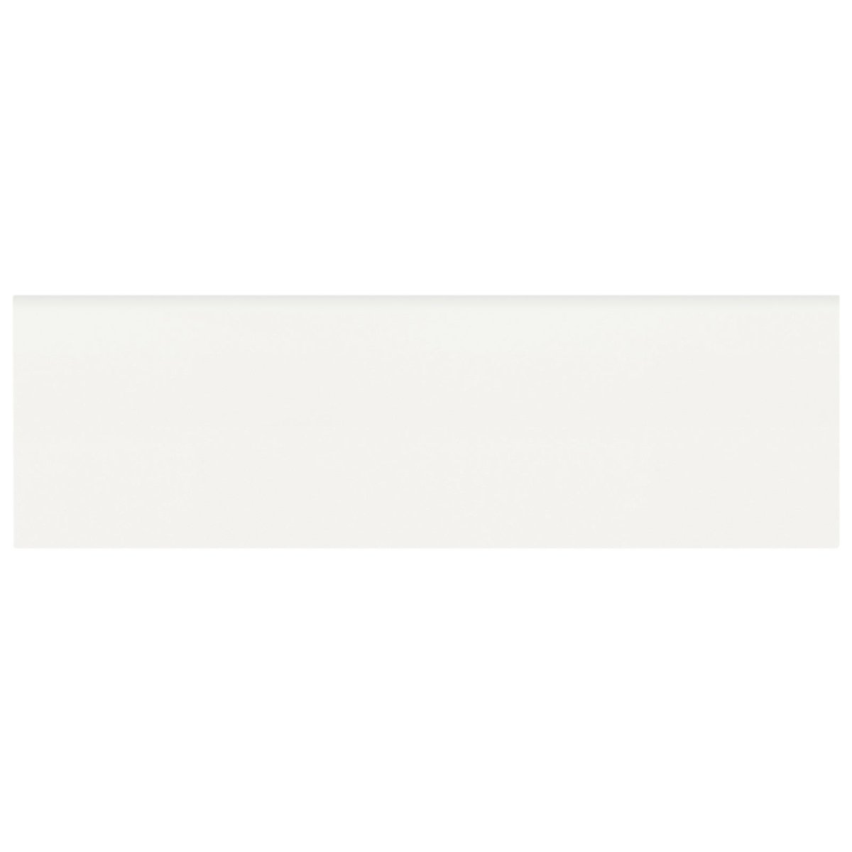 2 x 6 in Soho Canvas White Glossy Glazed Ceramic Bullnose