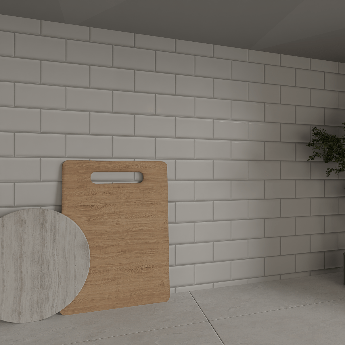 2 X 6 In Soho Canvas White Matte Glazed Ceramic Bullnose