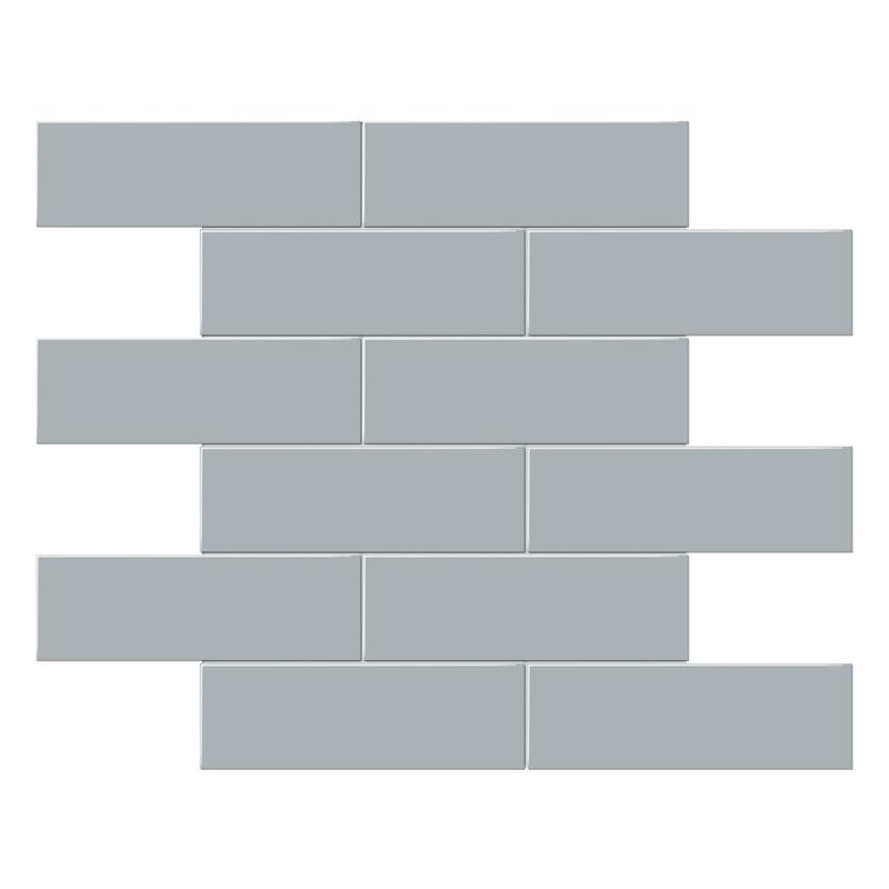 2 x 6 in. Soho Cloud Blue Matte Glazed Porcelain Brick Mosaic