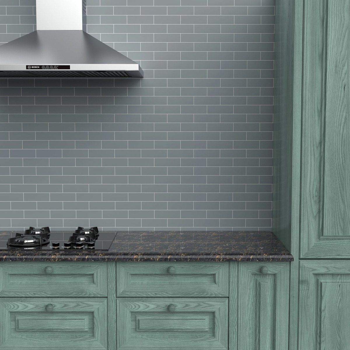2 x 6 in. Soho Cloud Blue Matte Glazed Porcelain Brick Mosaic