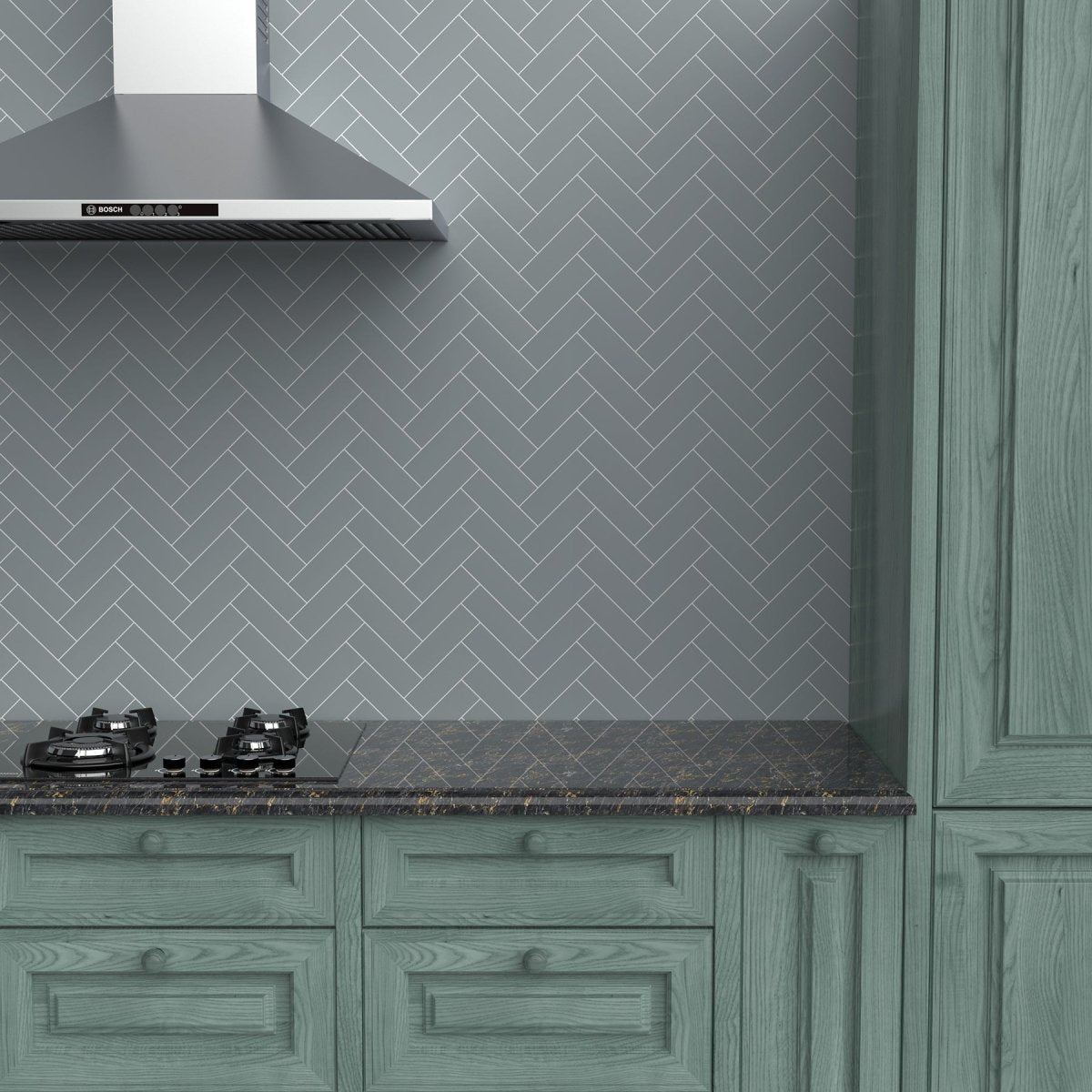 2 x 6 in. Soho Cloud Blue Matte Glazed Porcelain Brick Mosaic