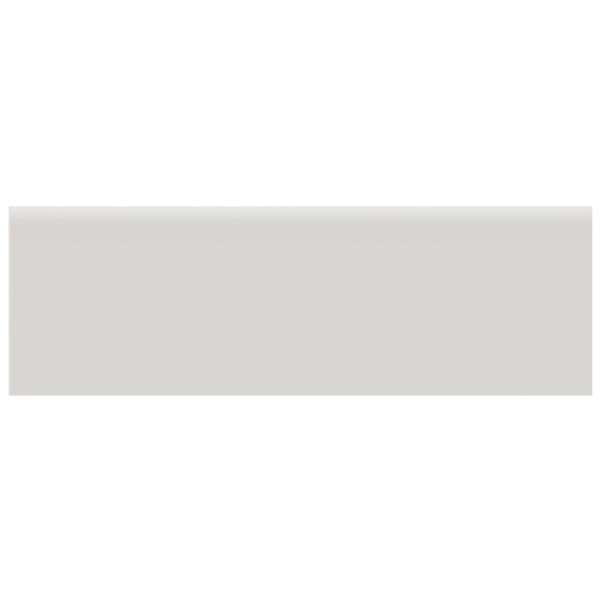 2 x 6 in Soho Halo Grey Glossy Glazed Ceramic Bullnose