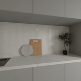 2 x 6 in Soho Halo Grey Glossy Glazed Ceramic Bullnose