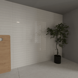 2 x 6 in Soho Halo Grey Glossy Glazed Ceramic Bullnose