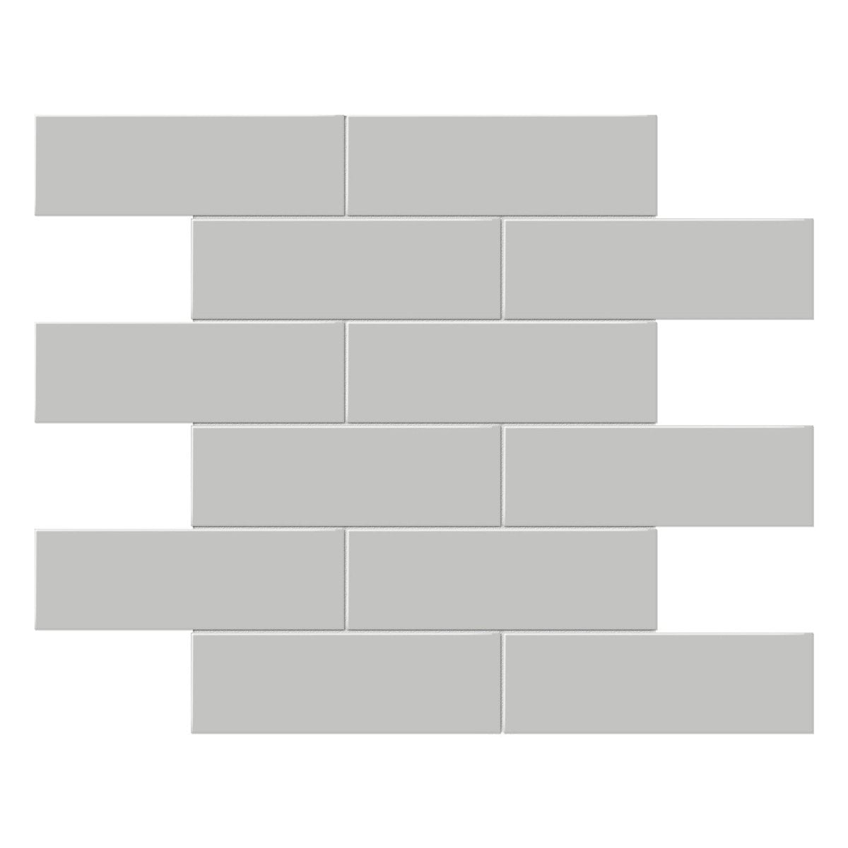 2 x 6 in. Soho Loft Grey Matte Glazed Porcelain Wall Brick Mosaic