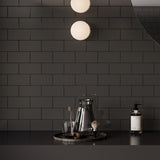 2 x 6 in Soho Retro Black Glossy Glazed Ceramic Bullnose