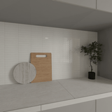 2 x 6 in Soho Vintage Grey Glossy Glazed Ceramic Bullnose