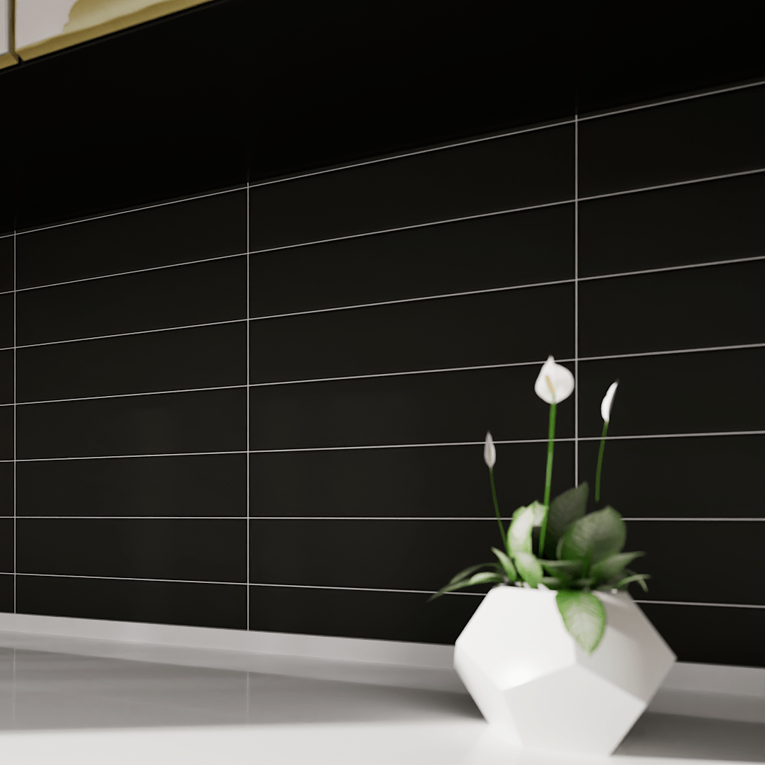 2 X 8 In Form Graphite Matte Glazed Porcelain Bullnose