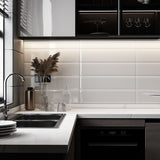 2 x 8 in. Soho Canvas White Glossy Glazed Ceramic Bullnose Trim