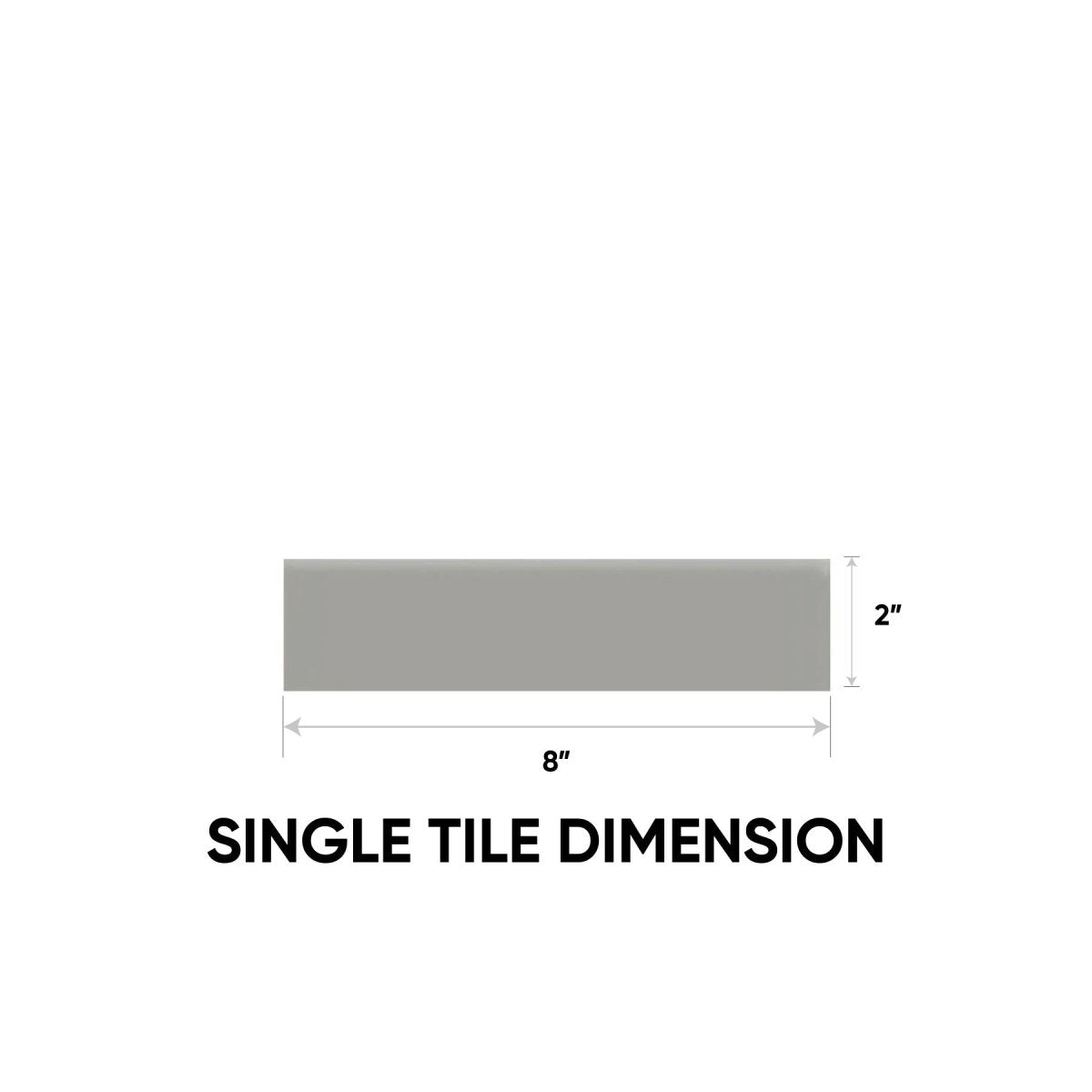 2 x 8 in. Soho Cement Chic Glossy Glazed Ceramic Bullnose Trim