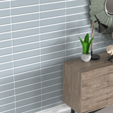 2 x 8 in. Soho Cloud Blue Glossy Glazed Ceramic Bullnose Trim