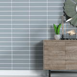 2 x 8 in. Soho Cloud Blue Glossy Glazed Ceramic Bullnose Trim