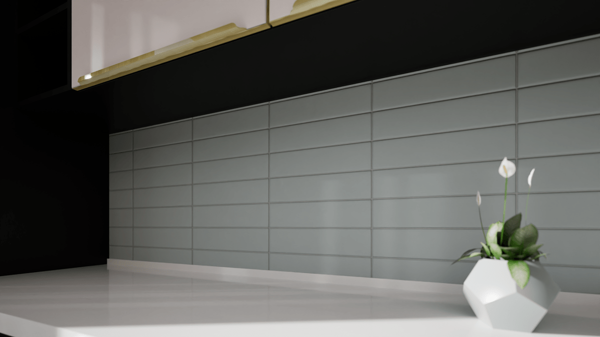 2 X 8 In Soho Cloud Blue Matte Glazed Ceramic Bullnose