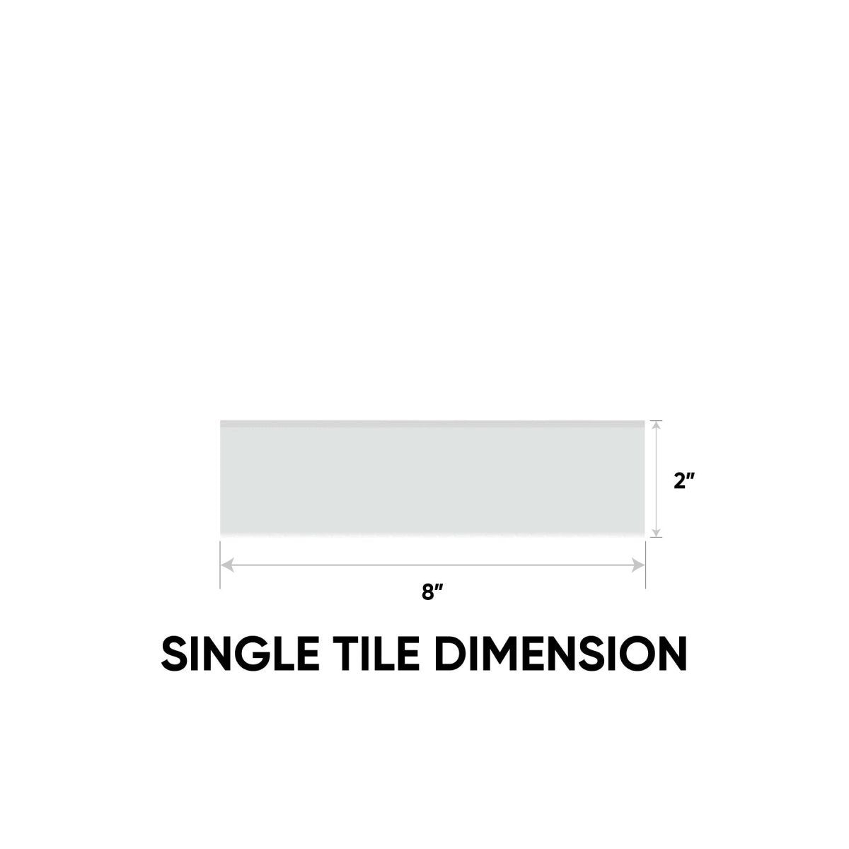 2 x 8 in. Soho Gallery Grey Glossy Glazed Ceramic Bullnose Trim