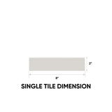 2 x 8 in. Soho Halo Grey Glossy Glazed Ceramic Bullnose Trim