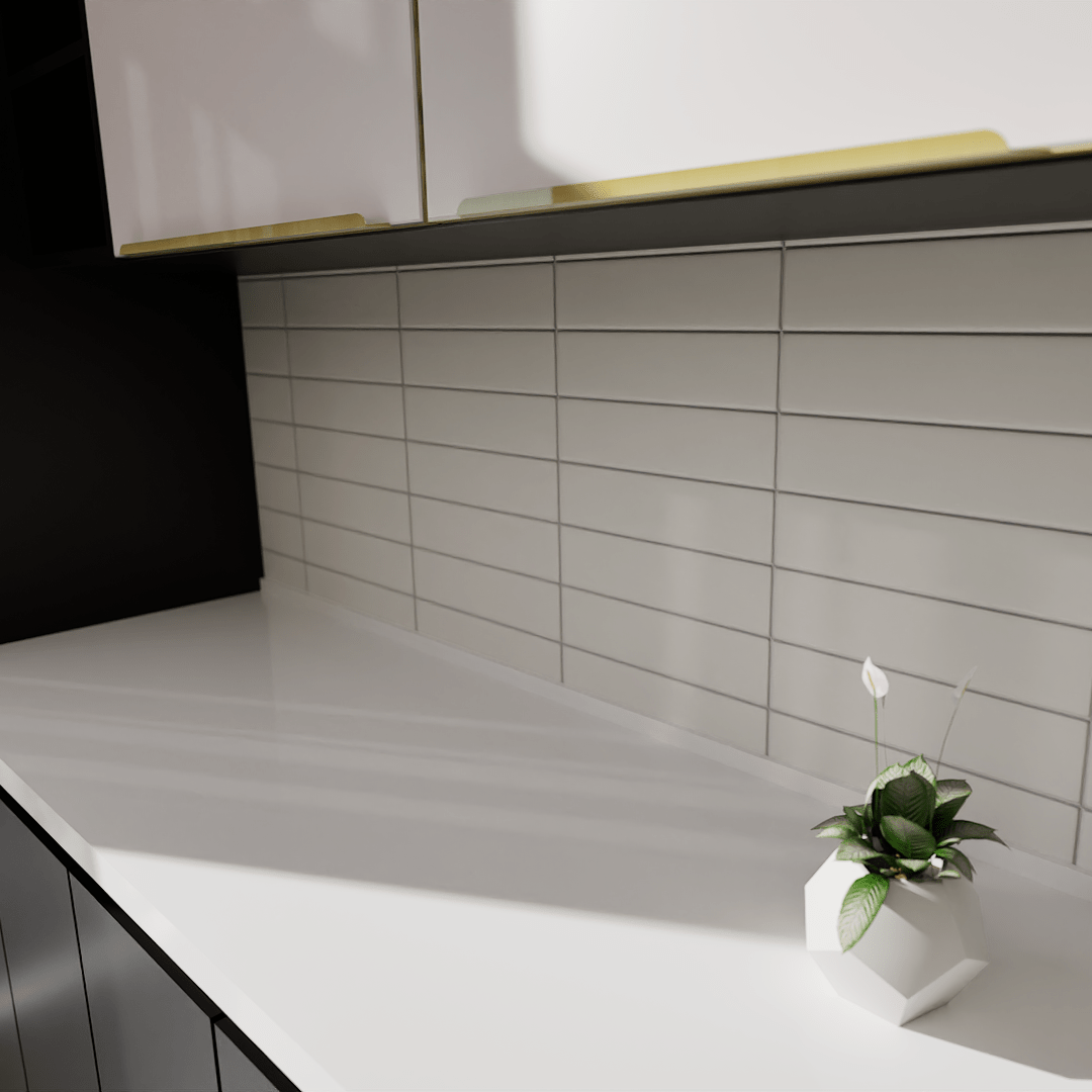 2 X 8 In Soho Halo Grey Matte Glazed Ceramic Bullnose