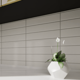 2 X 8 In Soho Halo Grey Matte Glazed Ceramic Bullnose