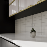 2 X 8 In Soho Halo Grey Matte Glazed Ceramic Bullnose