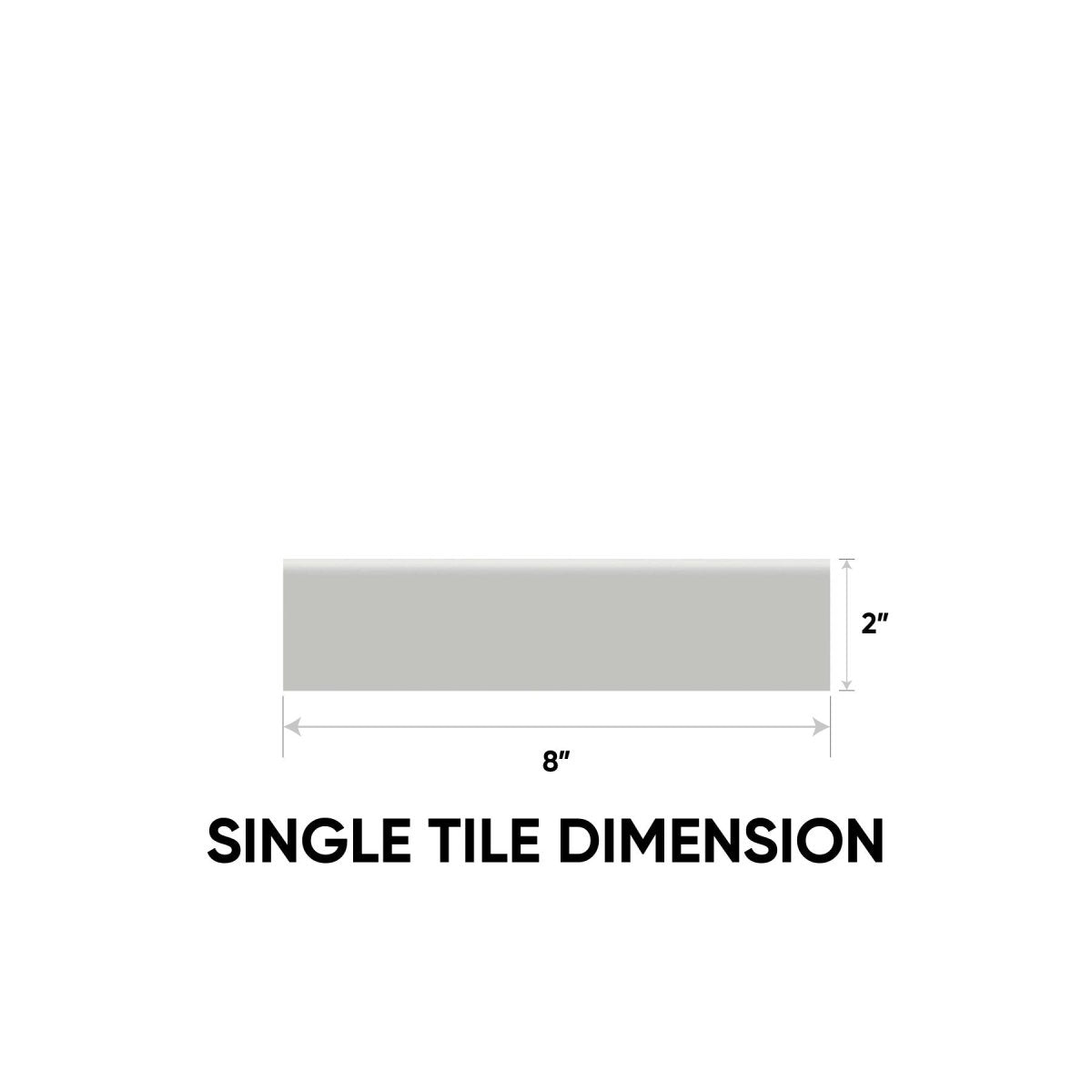 2 x 8 in. Soho Loft Grey Glossy Glazed Ceramic Bullnose Trim