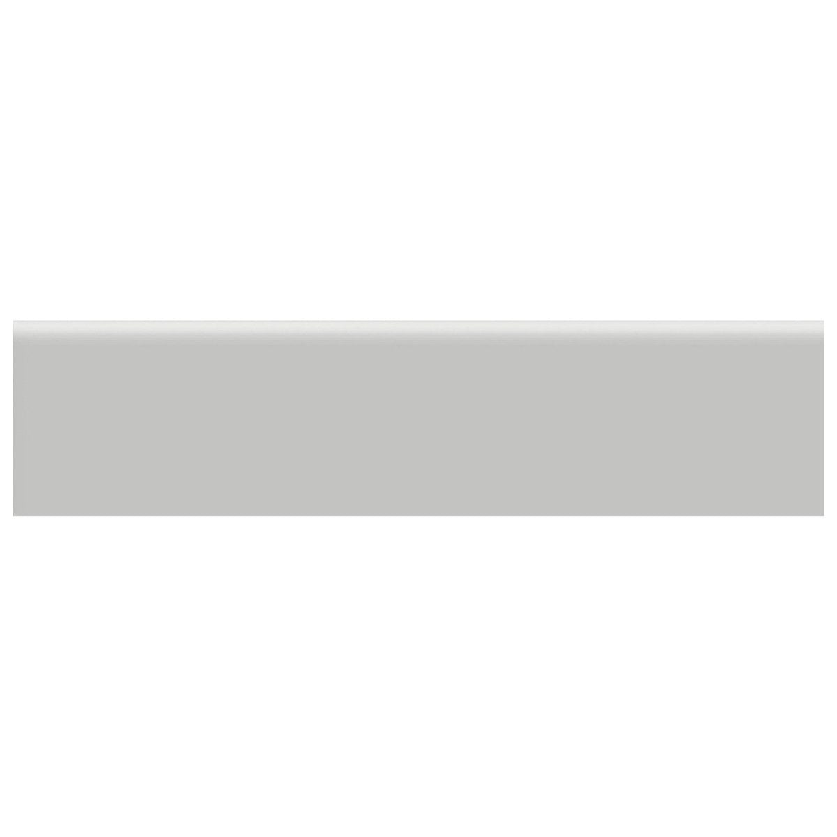 2 x 8 in. Soho Loft Grey Glossy Glazed Ceramic Bullnose Trim