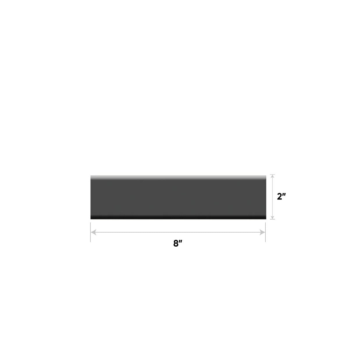 2 x 8 in. Soho Retro Black Glossy Glazed Ceramic Bullnose Trim