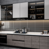 2 x 8 in. Soho Retro Black Glossy Glazed Ceramic Bullnose Trim