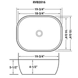 20 x 16 inch Bathroom Vessel Sink Decorative Art Above Vanity Counter