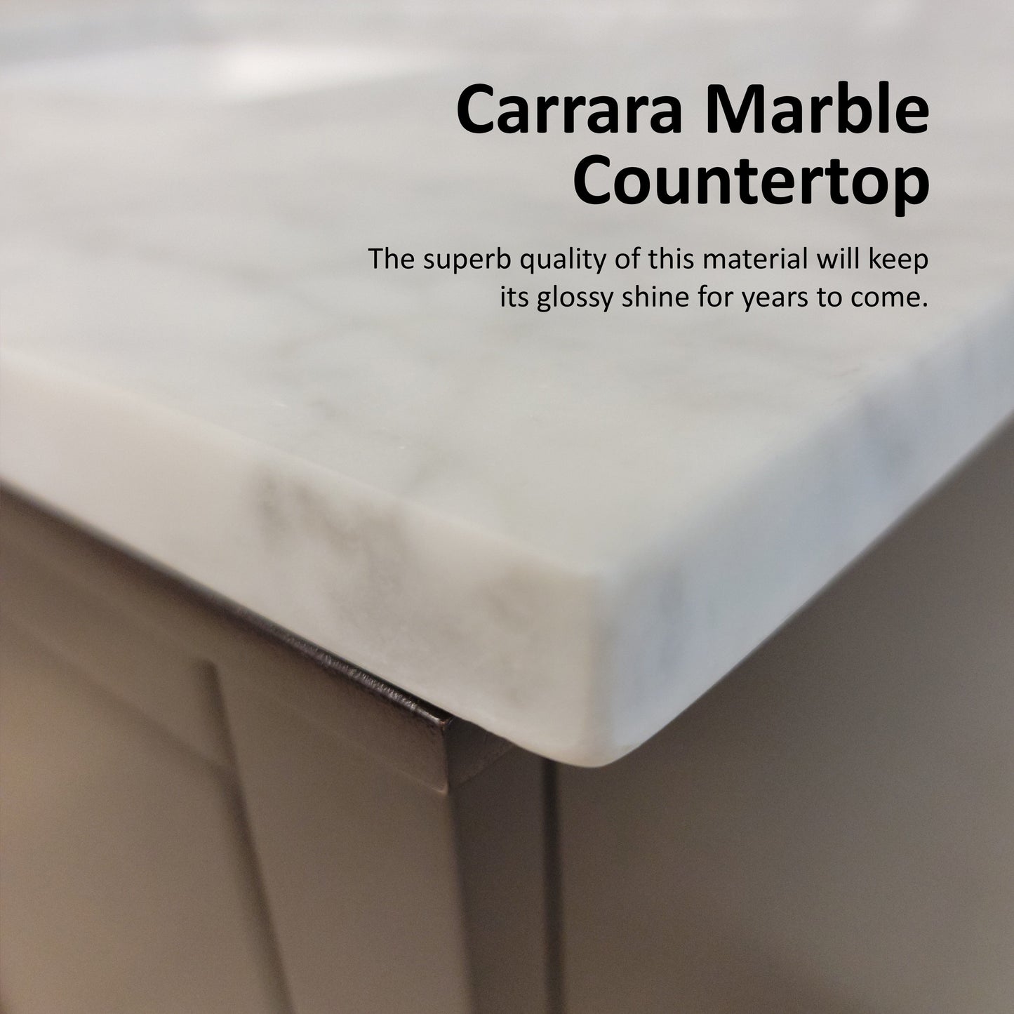 Dukes 80 in. Bathroom Freestanding Bathroom Vanity With Undermount Ceramic Sink with White Carrara Marble Top