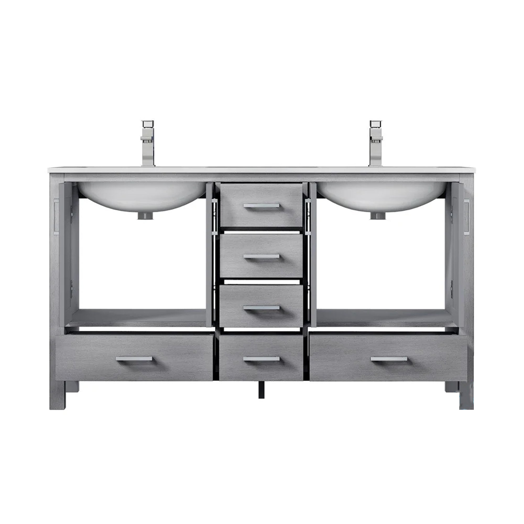 Jacques 84 in. Bathroom Freestanding Bathroom Vanity With Undermount Ceramic Sink, White Carrara Marble