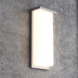 20W Modern LED Outdoor Wall Sconce Light 5000K 600LM White Acrylic Shade, 120-277V Non-Dimmable, ETL Listed, Wet Location, Painted Silver Finish