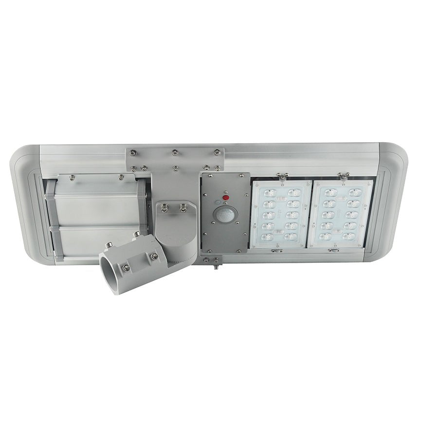 20W Outdoor LED Solar Street Light, 6500K, 2500LM, 18VDC, IP66, Adjustable Mount, Silver