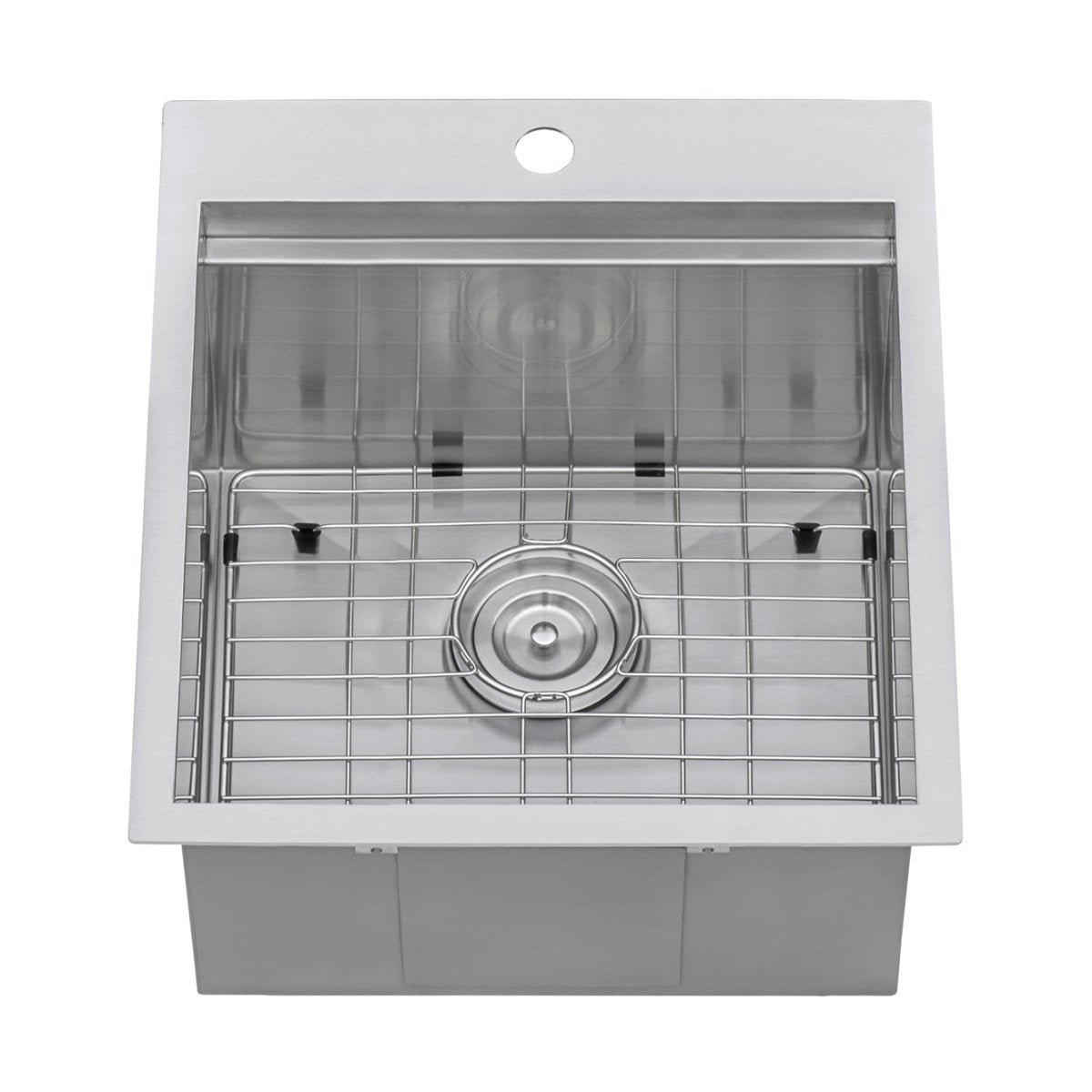 21 x 20 inch RV Workstation Drop-in Topmount Bar Prep Kitchen Sink 16 Gauge Stainless Steel