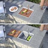 21 x 20 inch RV Workstation Drop-in Topmount Bar Prep Kitchen Sink 16 Gauge Stainless Steel