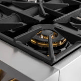 36 in. 5.2 cu. ft. 6 Burners Dual Fuel Range for Natural Gas in Stainless Steel with Kucht Horus Thermostat