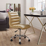 Modway Ripple Armless Mid Back Vinyl Swivel Computer Desk Office Chair - Computer Chair